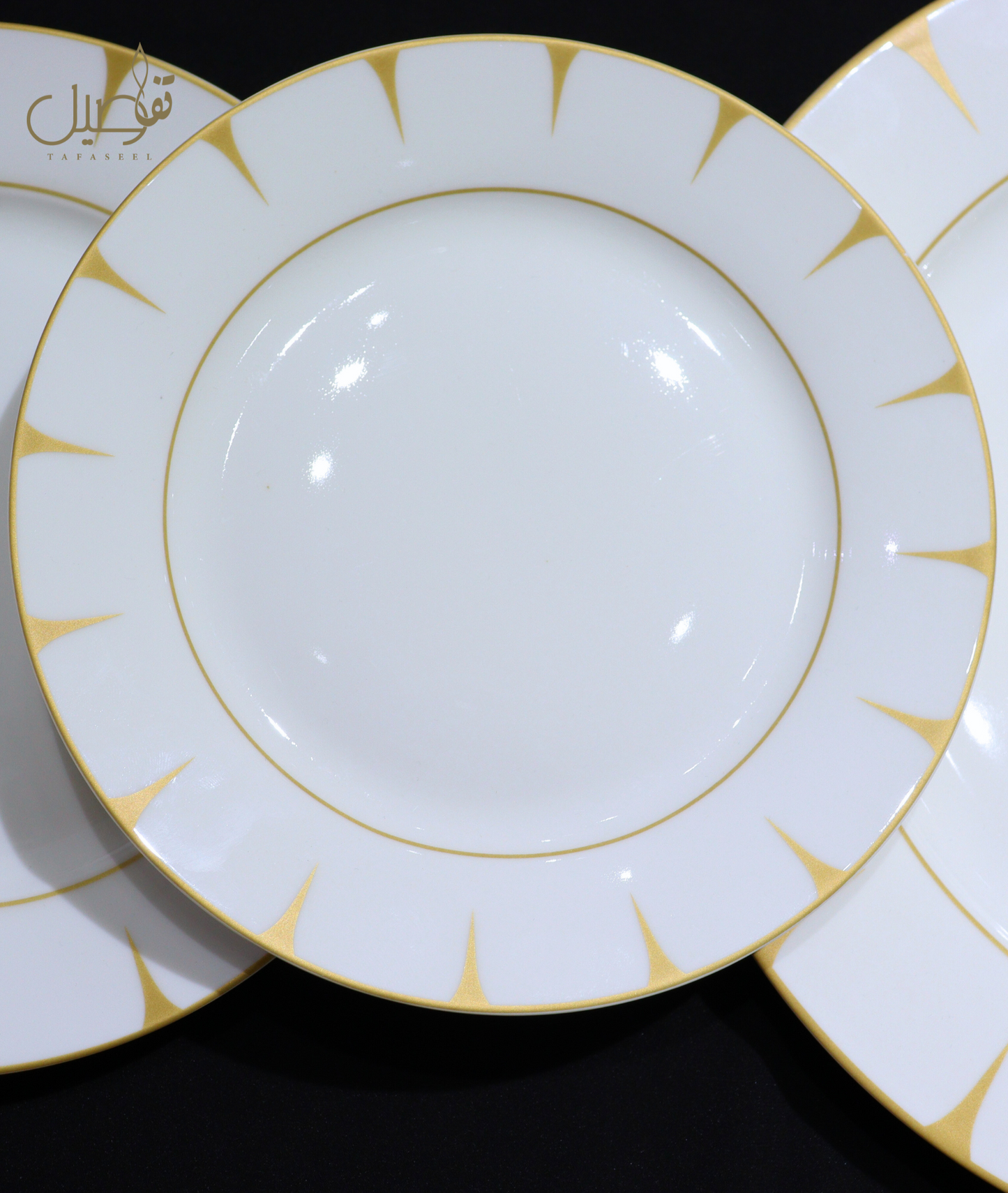 Service d’assiettes 18 pièces pointes dorées – photo 7 | TAFASSEL
