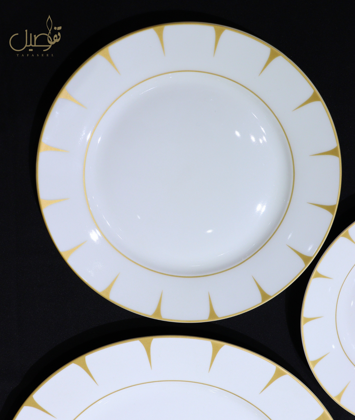 Service d’assiettes 18 pièces pointes dorées – photo 6 | TAFASSEL