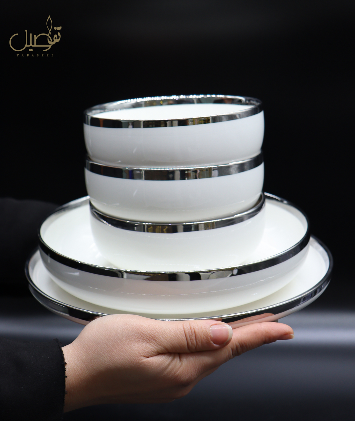 Service de table blanc argenté 27 pièces – photo 9 | TAFASSEL
