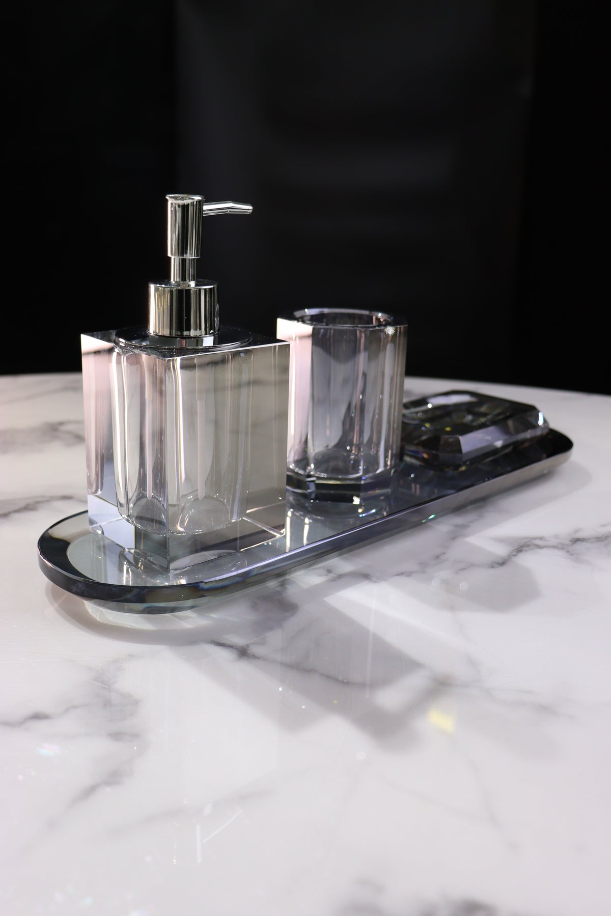 Ensemble de 3 accessoires salle de bain en verre – photo 5 | TAFASSEL