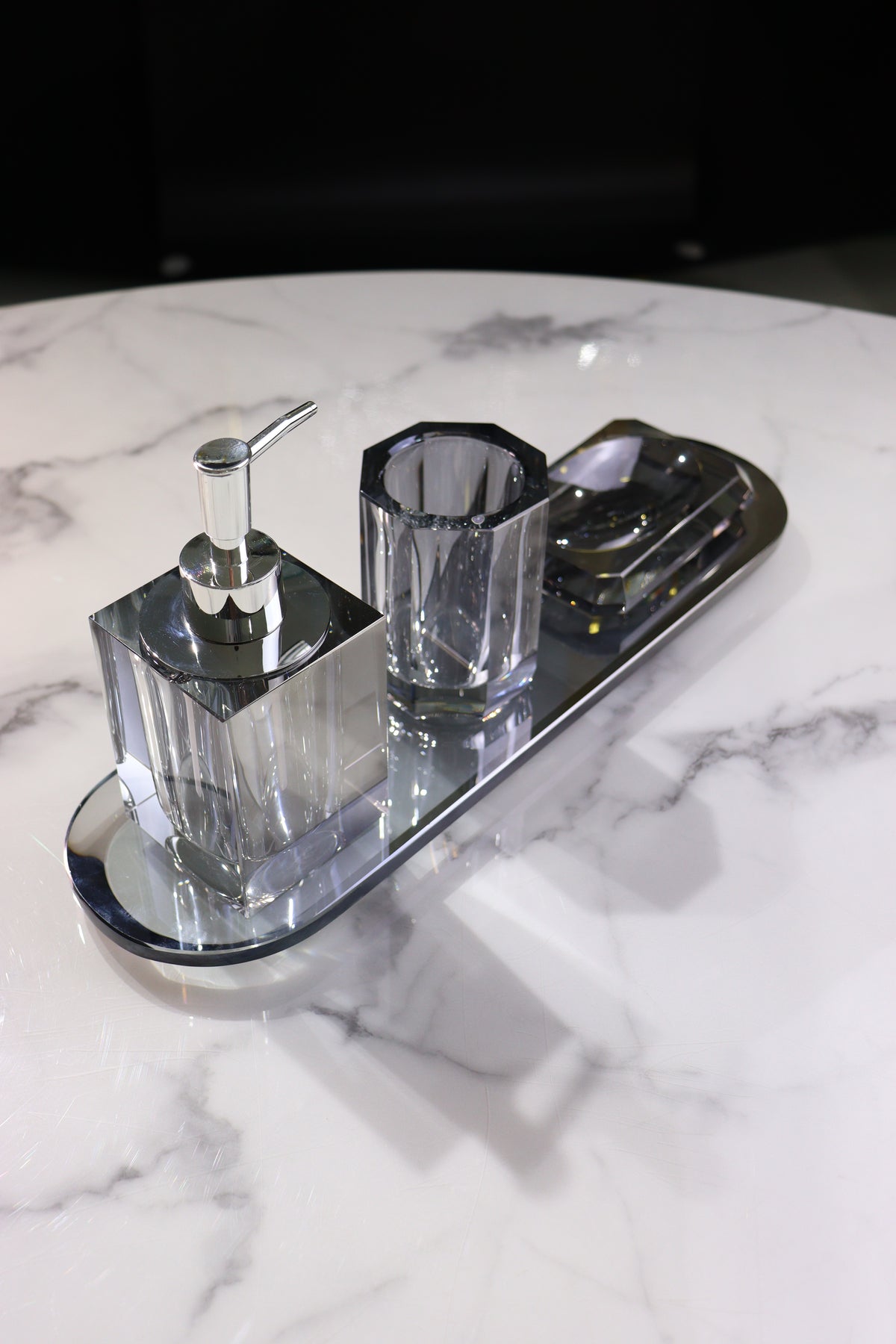 Ensemble de 3 accessoires salle de bain en verre – TAFASSEL