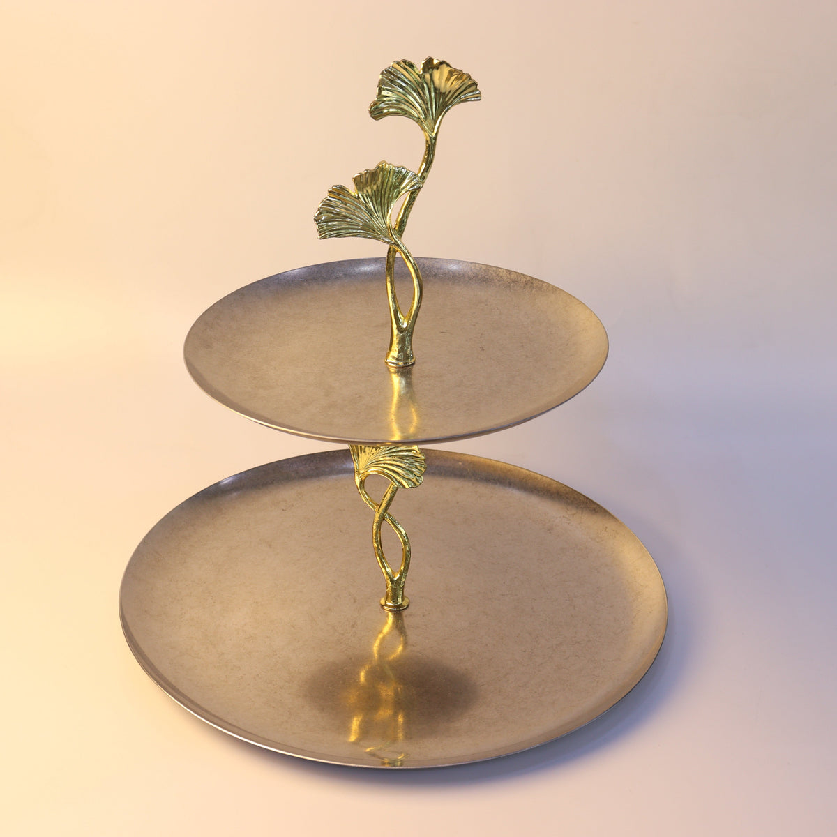 Présentoir Décoratif Double Plateau Doré & Argenté