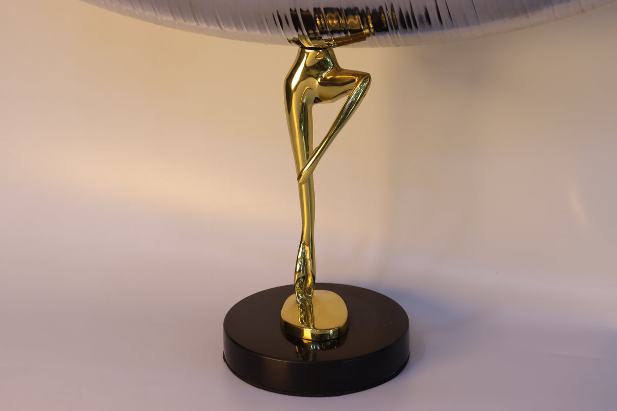 Présentoir Décoratif Prestige – Plateau Argenté & Base Noire et Dorée ✨