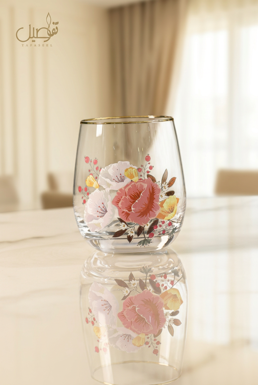 Coffret de 12 verres motif fleur – photo 5 | TAFASSEL
