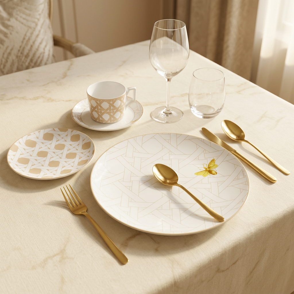Service de table 30 pièces motif abeilles – TAFASSEL