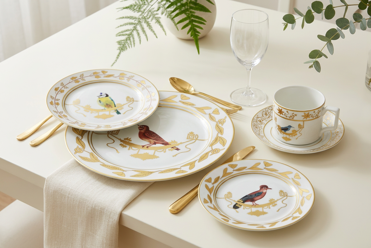 Service de table 30 pièces oiseaux et nature – TAFASSEL