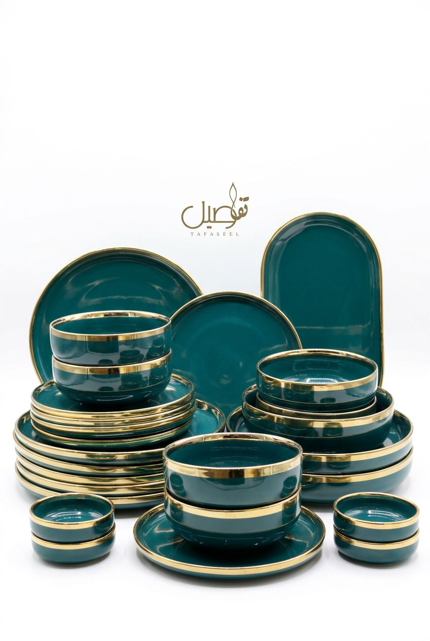 Service de table 27 pièces vert foncé – photo 7 | TAFASSEL