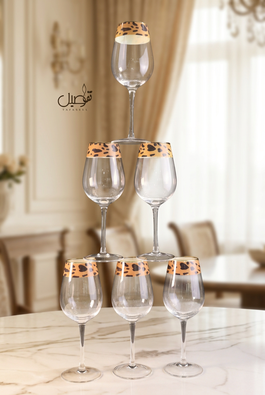 Coffret de 12 verres motif léopard – photo 2 | TAFASSEL