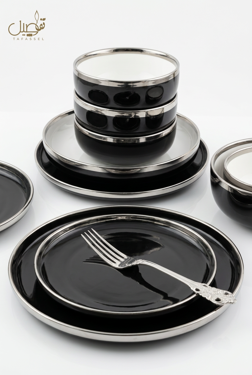Service de table noir 27 pièces – photo 4 | TAFASSEL