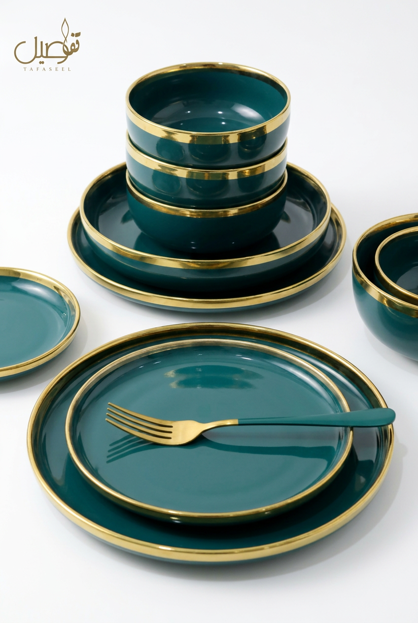 Service de table 27 pièces vert foncé – TAFASSEL