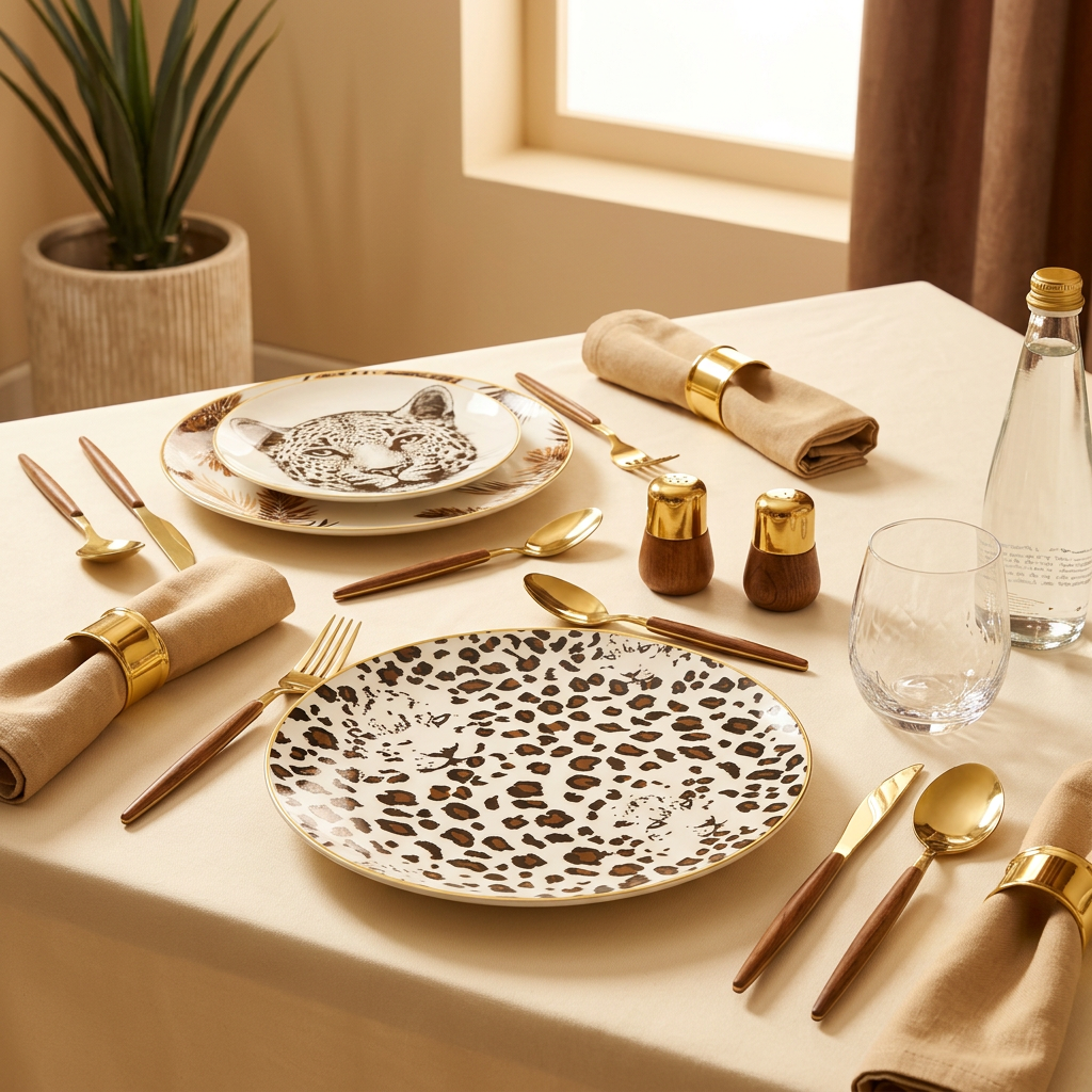 Vaisselle classique TAFASSEL sur table dressée élégante