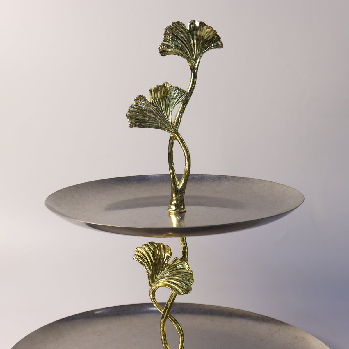 Présentoir Décoratif Double Plateau Doré & Argenté