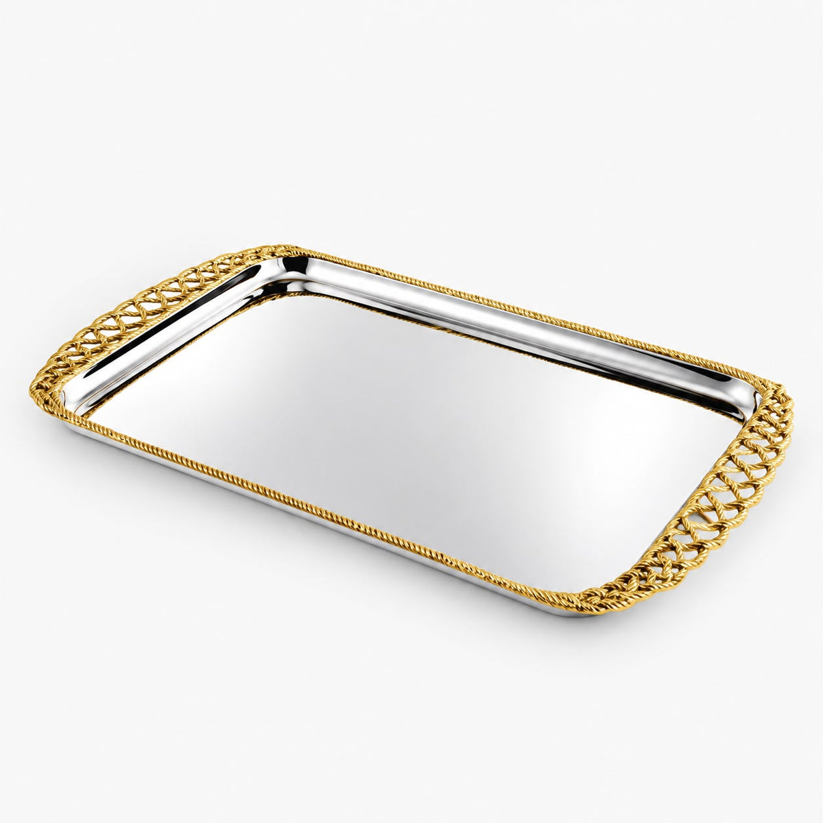 Plateau de service Tressage Royal inox – photo 8 | TAFASSEL