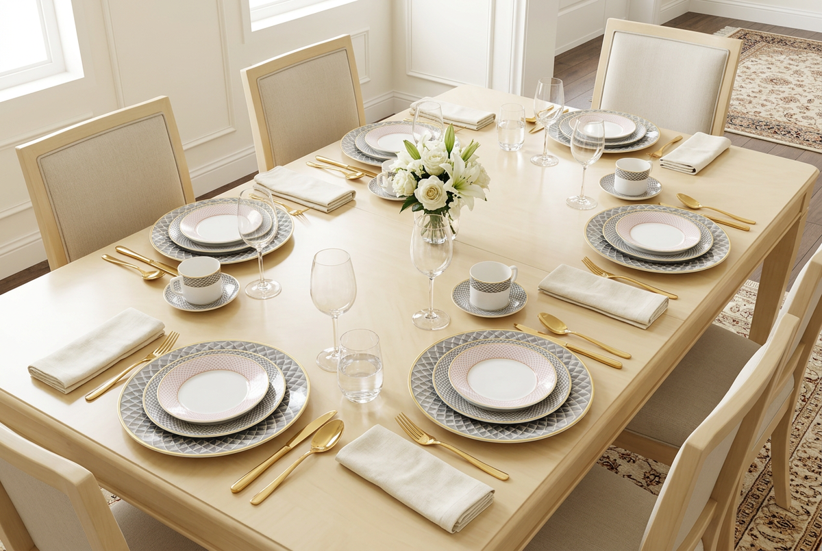 Mockup de mesa para seis personas