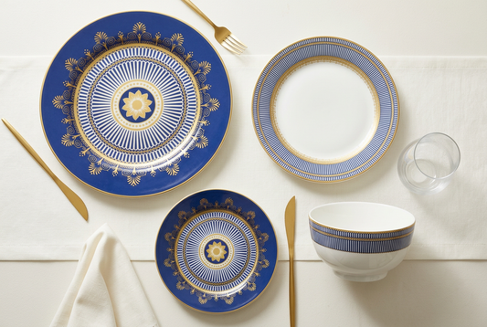 Service de table 24 pièces bleu élégant – TAFASSEL