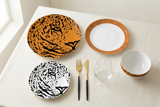 Service de table 24 pièces motif léopard – TAFASSEL