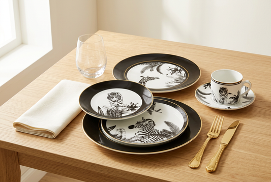 Service de table 30 pièces motif zèbre – TAFASSEL