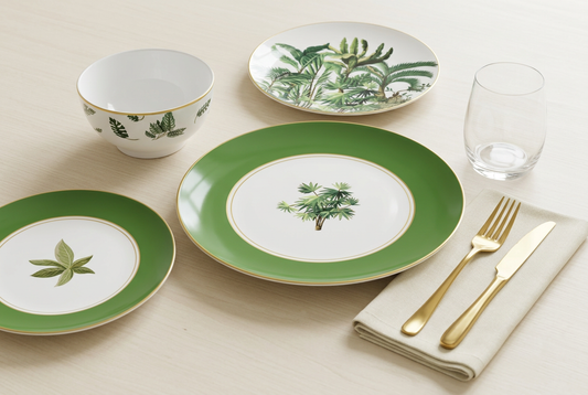 Service de table 24 pièces vert botanique – TAFASSEL