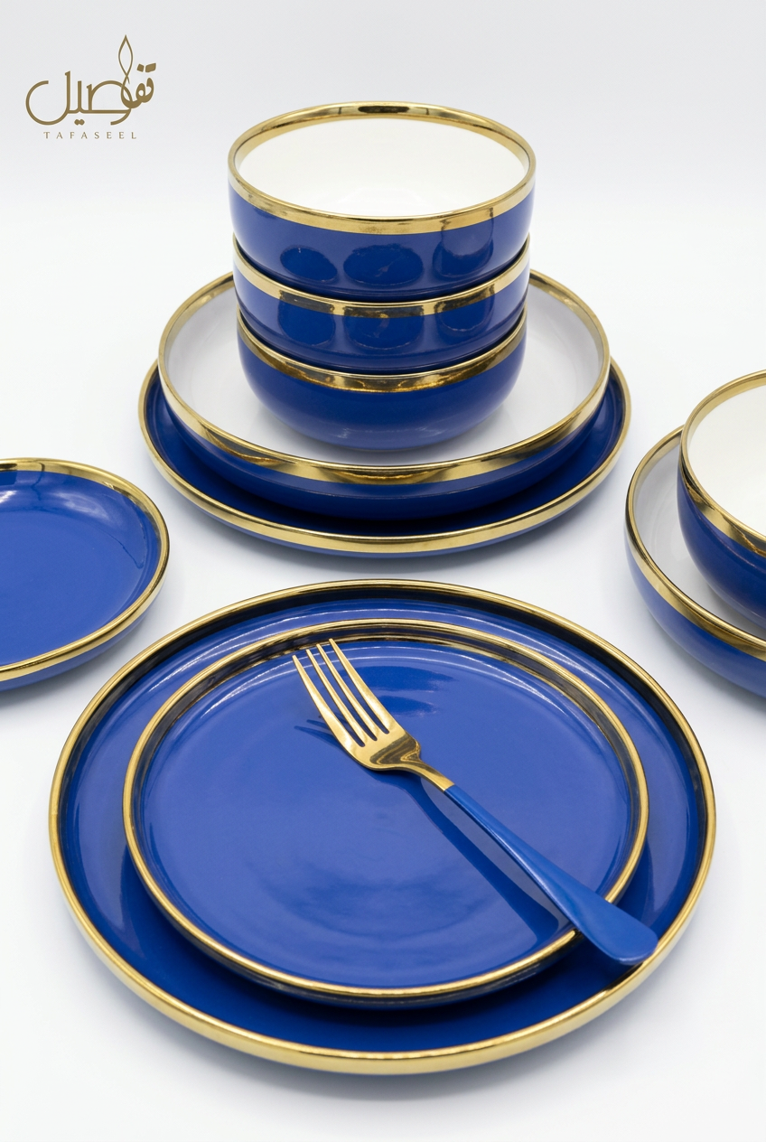 Service de table bleu 27 pièces – 6 personnes – photo 2 | TAFASSEL