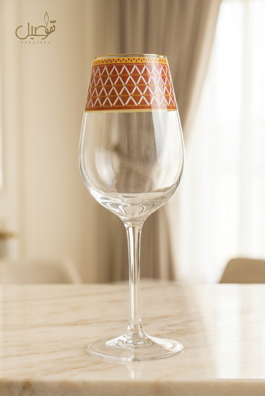 Verre à pied dans un intérieur ivoire et beige