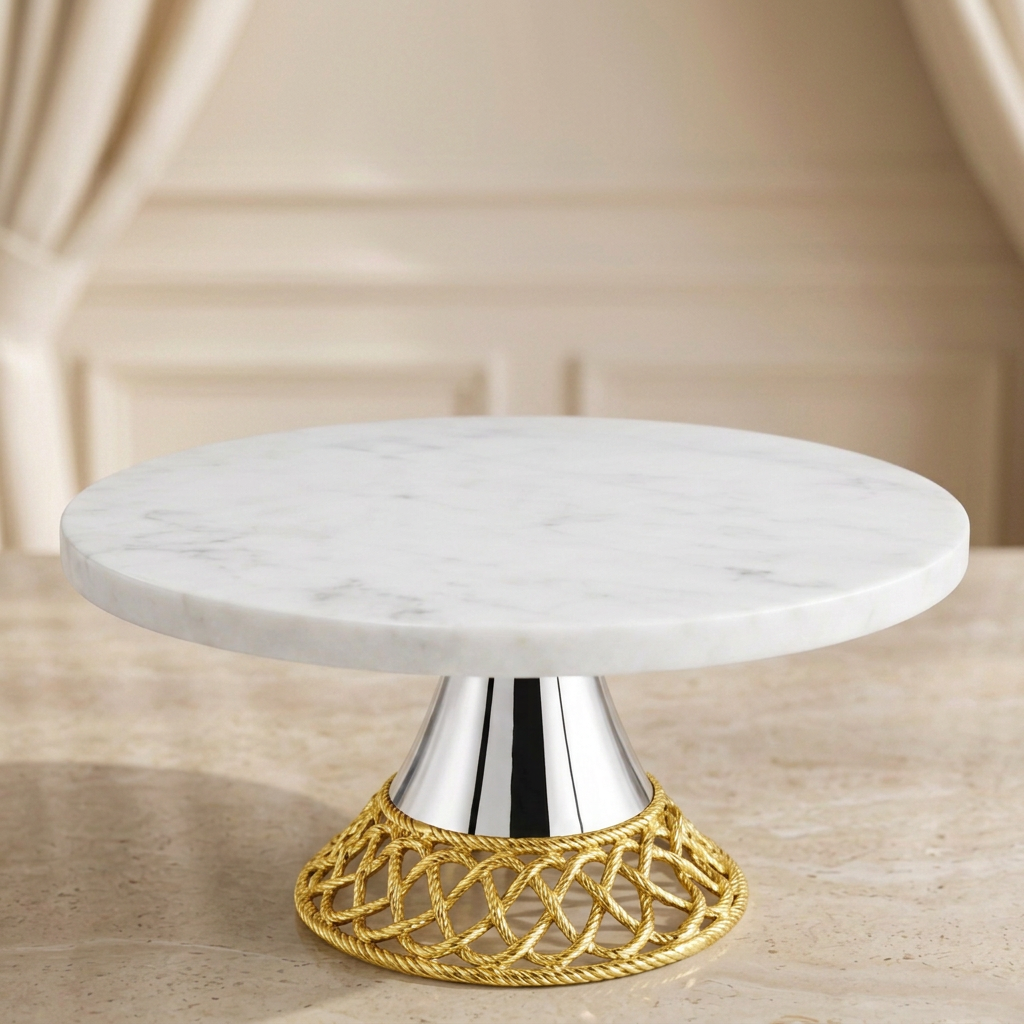 Présentoir à gâteau Royal effet marbre blanc – photo 3 | TAFASSEL